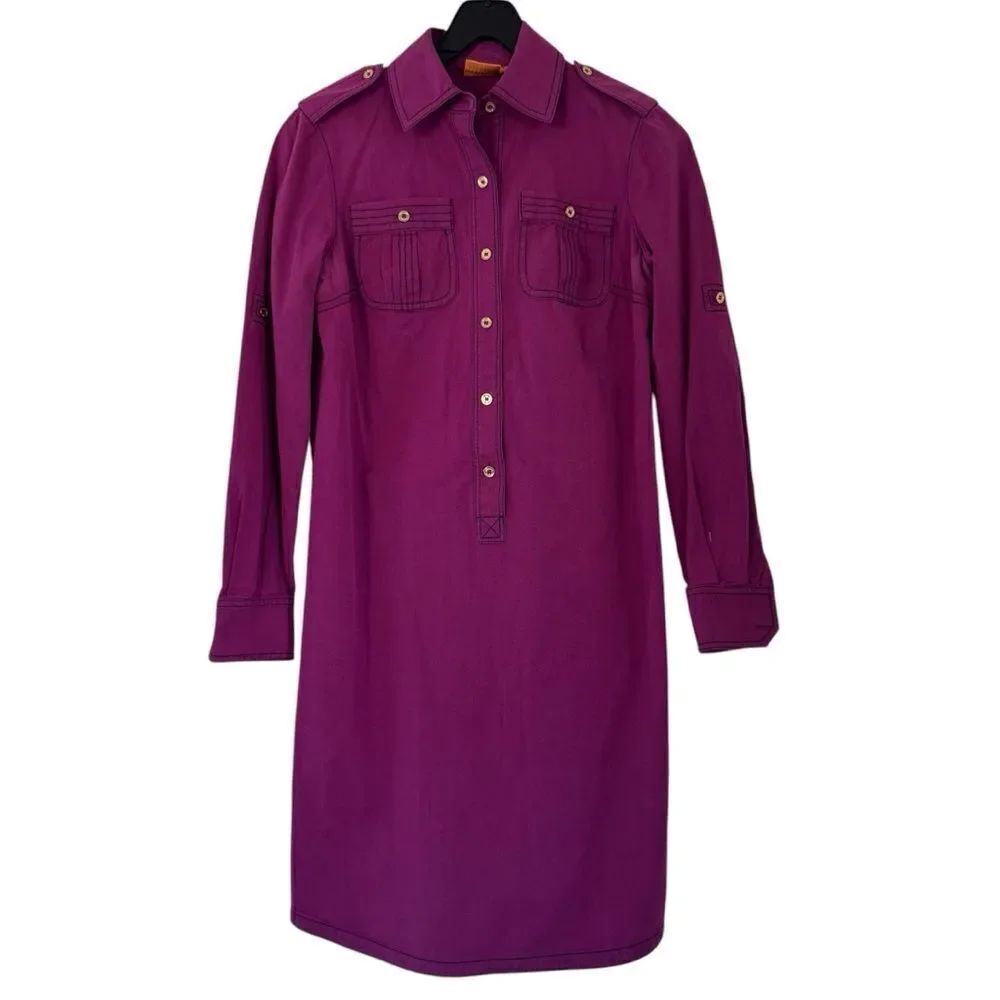 TORY BURCH Women’s Button Down Long Sleeve Shirt Dress Size 0